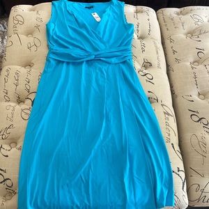 Talbots sleeveless dress in aqua, size 8.  NWT